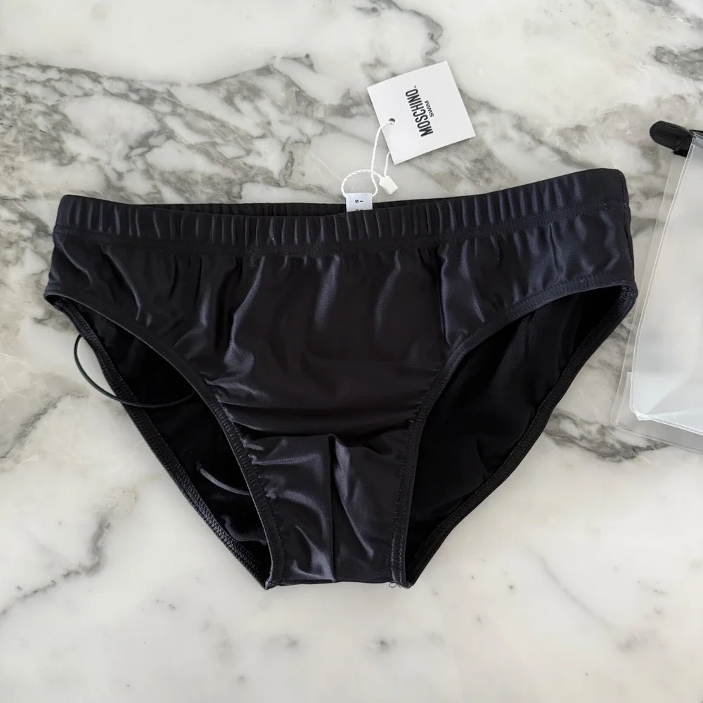 MOSCHINO Swim Black & Gold‎ Swim Briefs Size: X-Small - NWT